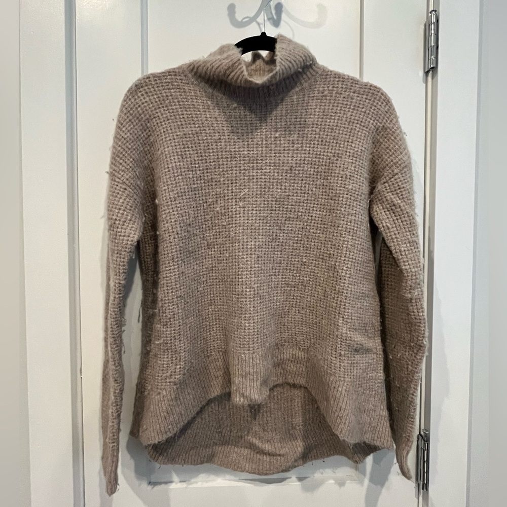 Madewell Cowlneck Sweater in Tan/Beige